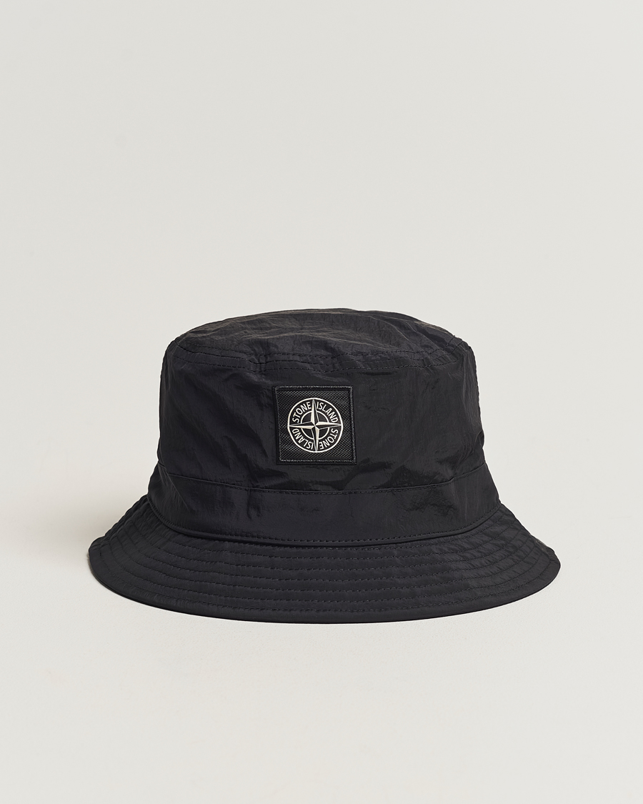 Uomini | Stone Island Logo Bucket Hat Black | Stone Island | Logo Bucket Hat Black