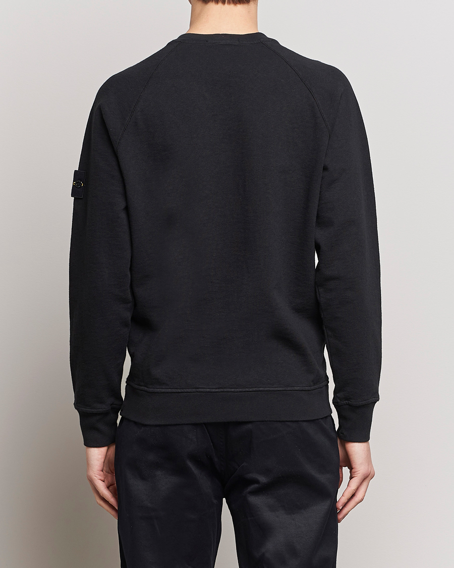 Uomini | Maglieria | Stone Island | Garment Dyed Cotton Old Effect Sweatshirt Black