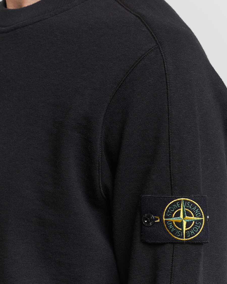 Uomini | Maglieria | Stone Island | Garment Dyed Cotton Old Effect Sweatshirt Black