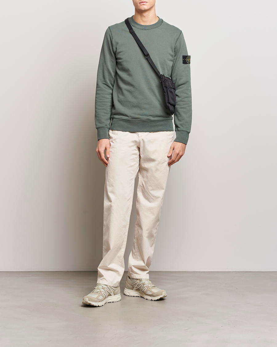 Uomini | Maglieria | Stone Island | Garment Dyed Cotton Sweatshirt Musk