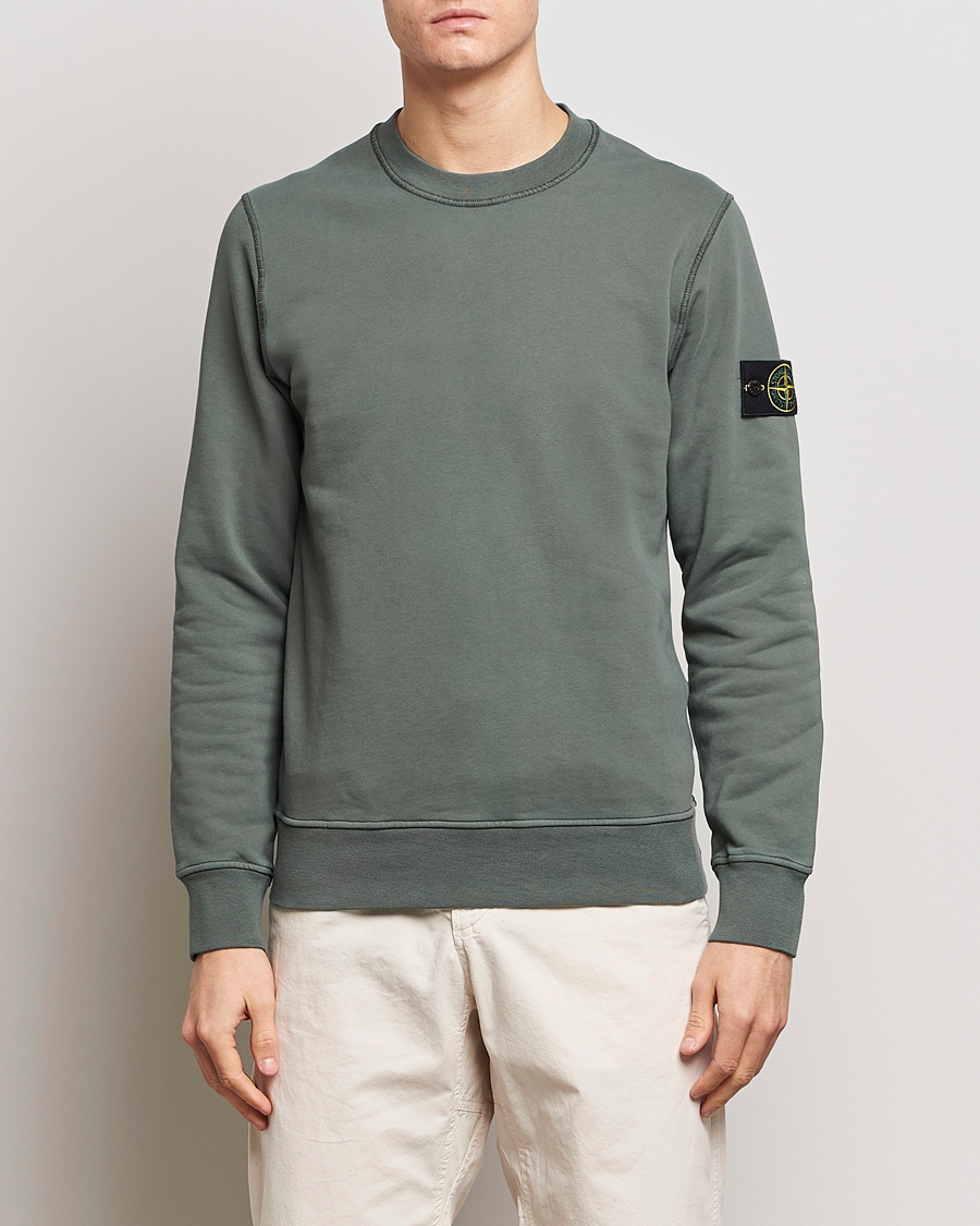 Uomini | Maglieria | Stone Island | Garment Dyed Cotton Sweatshirt Musk