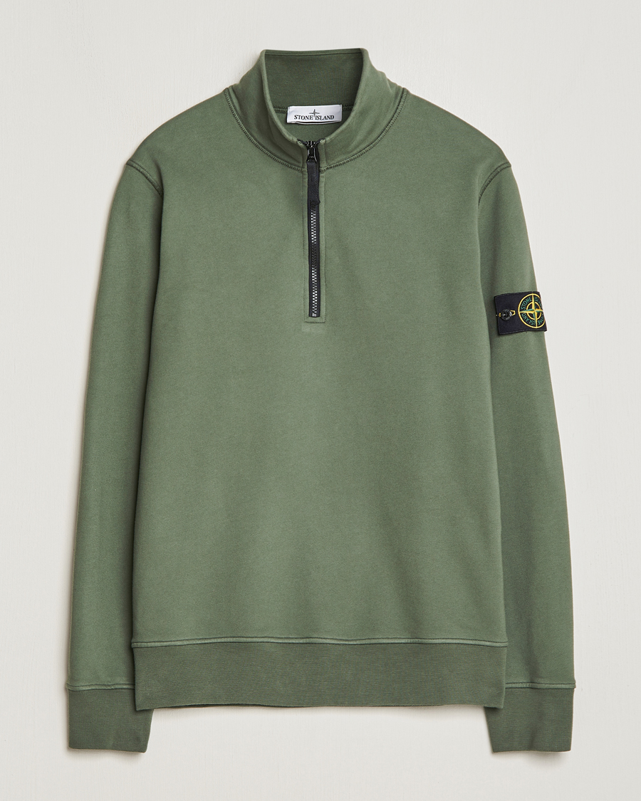 Uomini | Maglieria | Stone Island | Garment Dyed Cotton Half Zip Musk