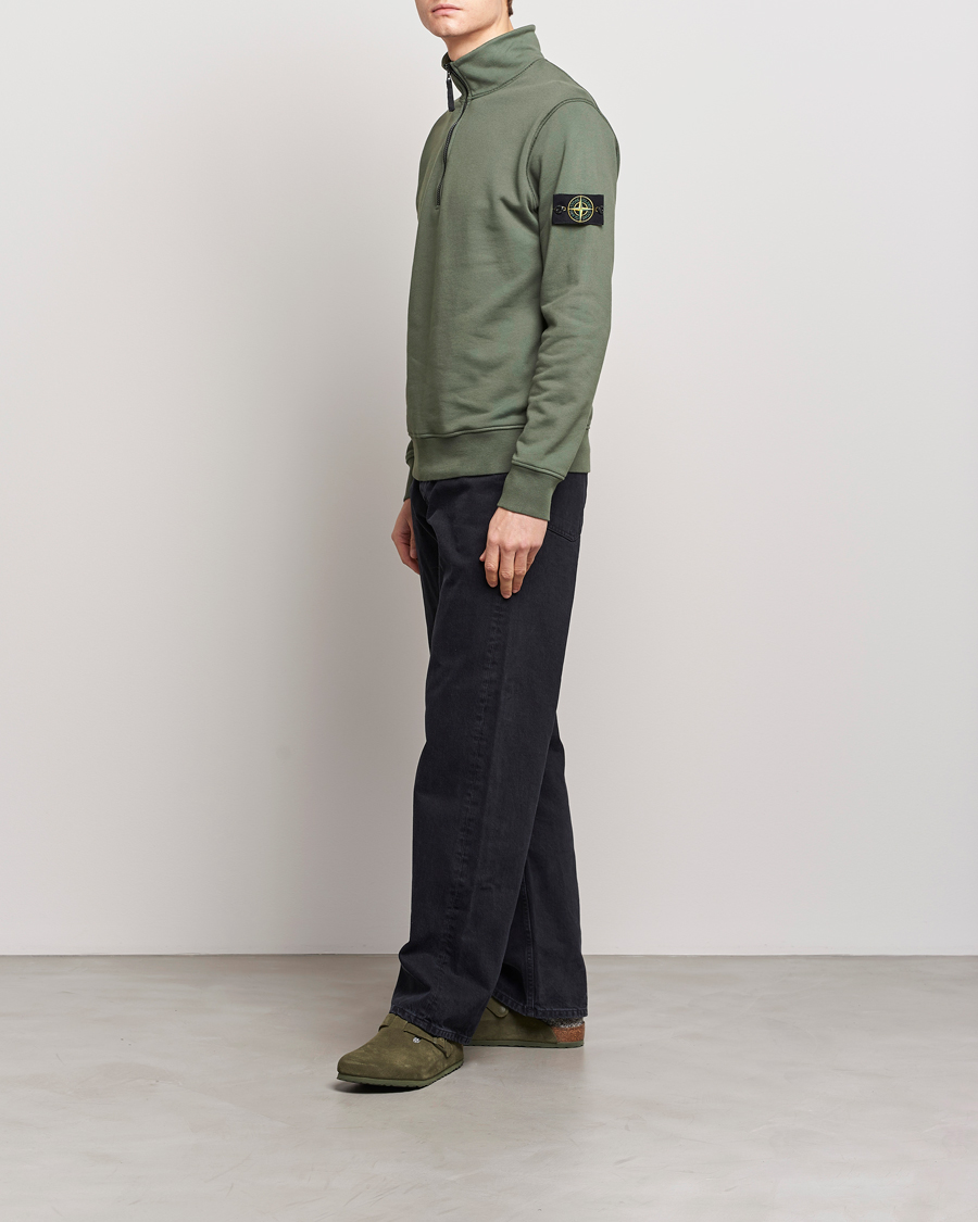 Uomini | Maglieria | Stone Island | Garment Dyed Cotton Half Zip Musk