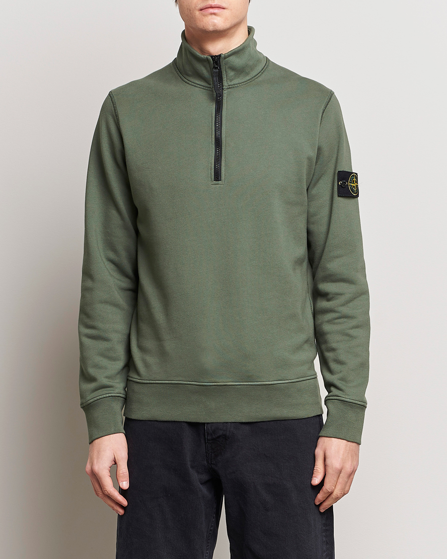 Uomini | Maglieria | Stone Island | Garment Dyed Cotton Half Zip Musk
