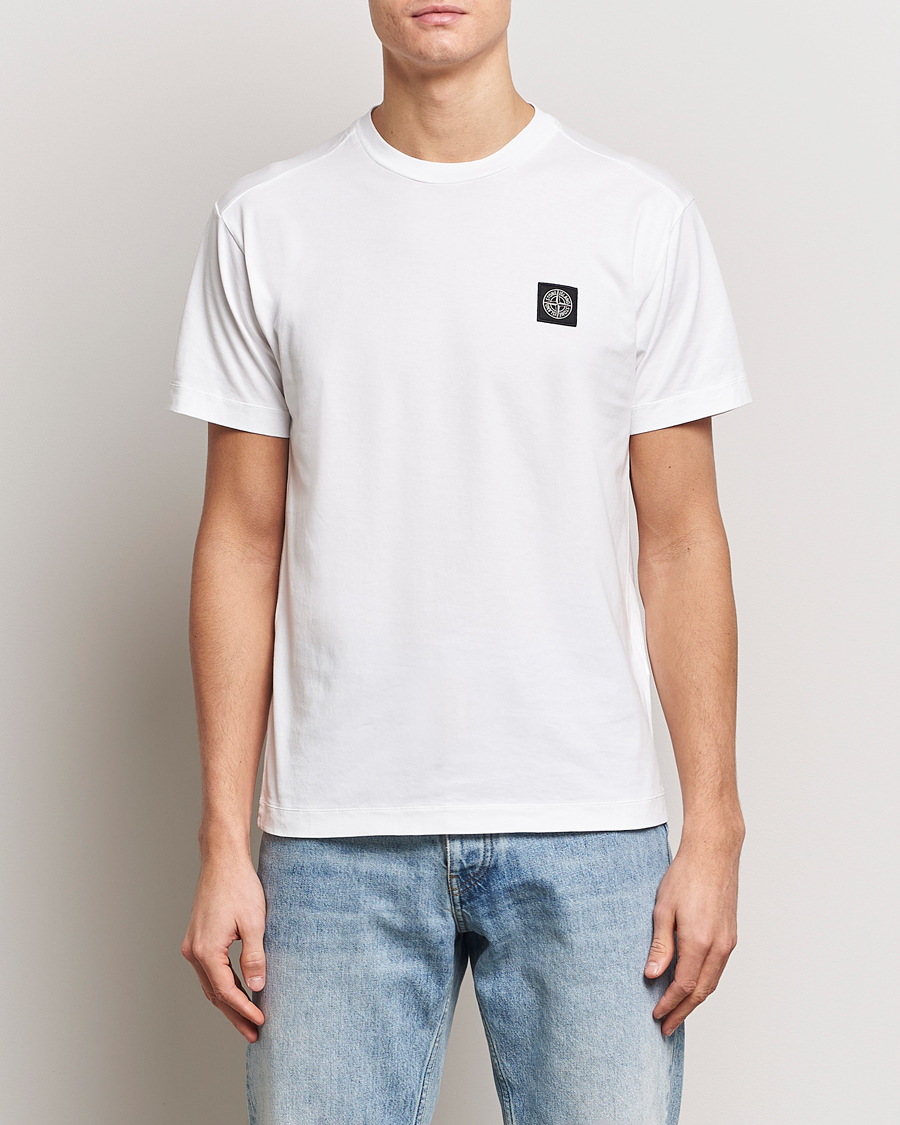 Uomini | T-shirt | Stone Island | Garment Dyed Cotton Jersey T-Shirt White