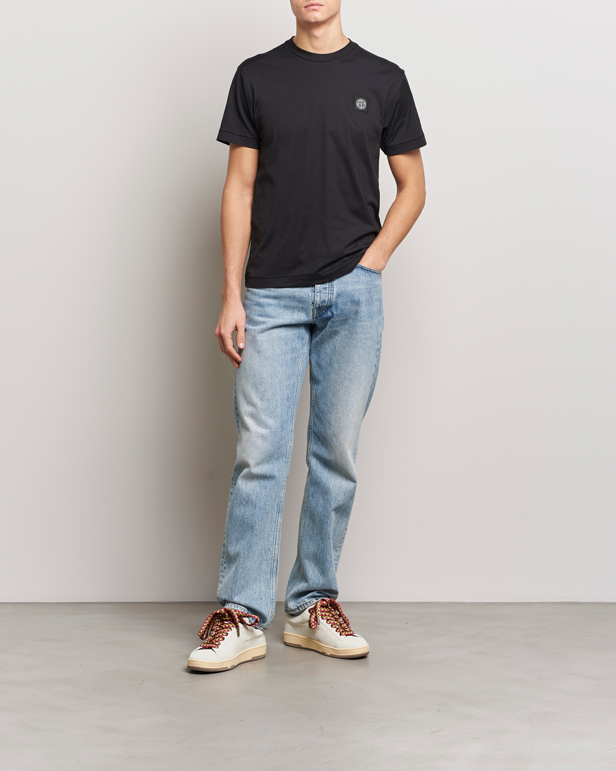 Uomini | T-shirt | Stone Island | Garment Dyed Cotton Jersey T-Shirt Black