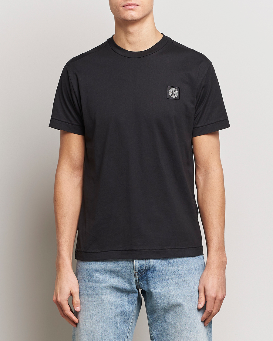 Uomini | T-shirt | Stone Island | Garment Dyed Cotton Jersey T-Shirt Black