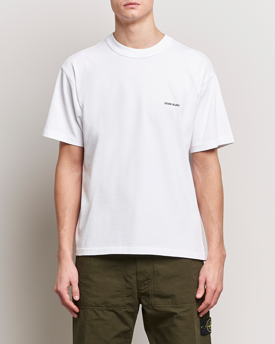 Uomini | T-shirt | Stone Island | Cotton Jersey Small Logo T-Shirt White