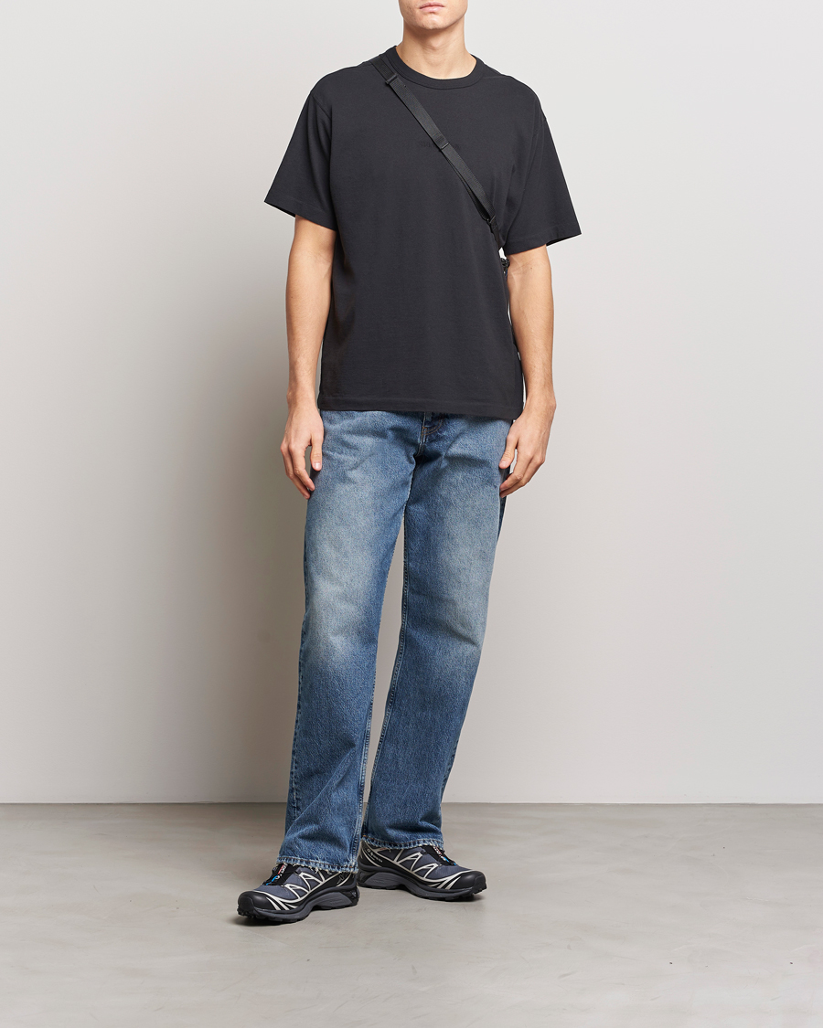 Uomini | T-shirt | Stone Island | Organic Cotton Fissato Effect Center Logo T-Shirt Black