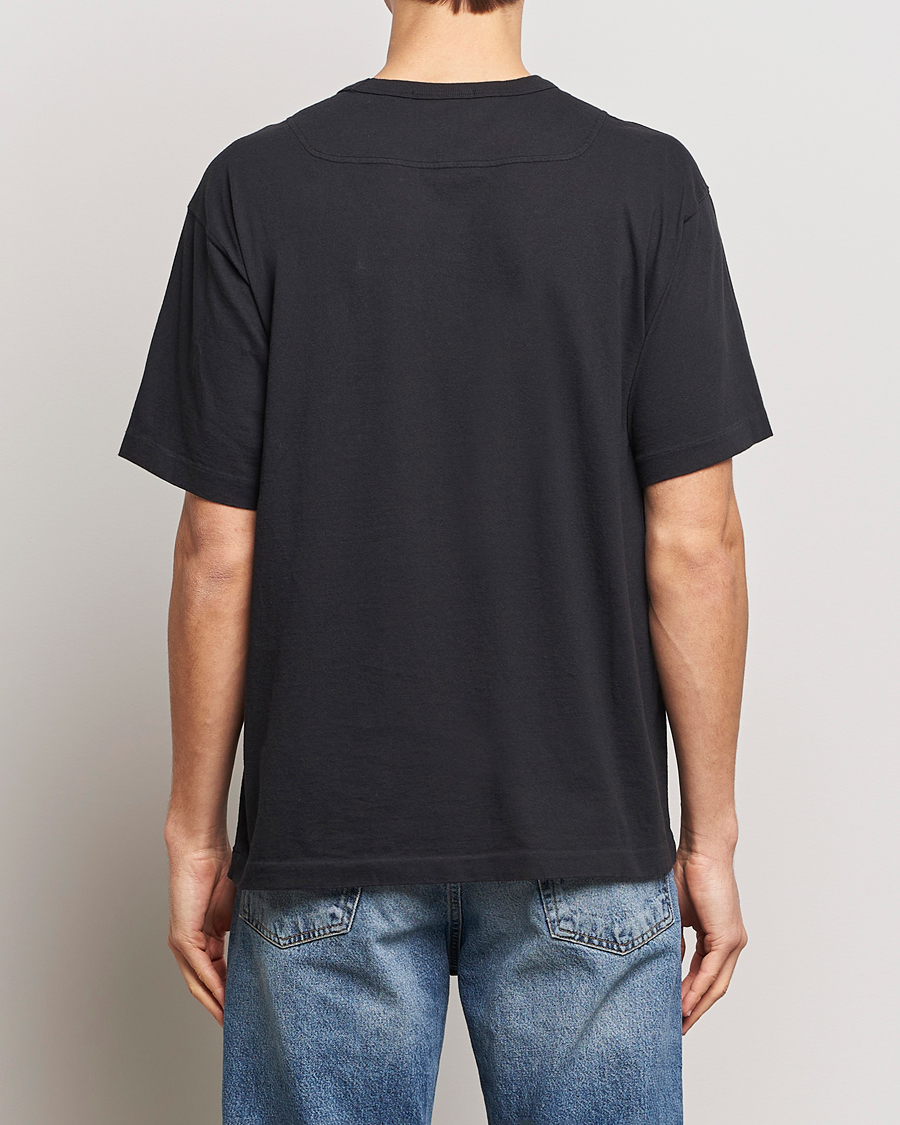 Uomini | T-shirt | Stone Island | Organic Cotton Fissato Effect Center Logo T-Shirt Black