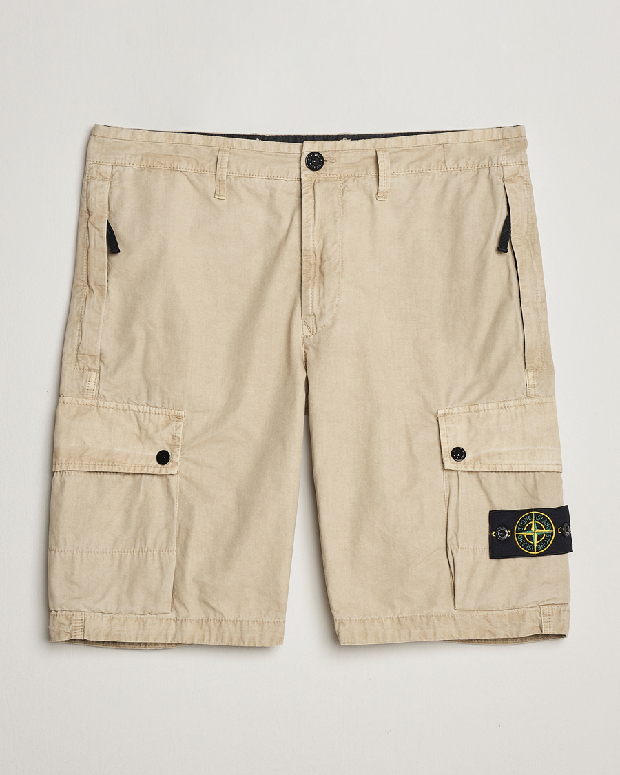 Uomini | Pantaloncini | Stone Island | Brushed Cotton Canvas Cargo Shorts Sand