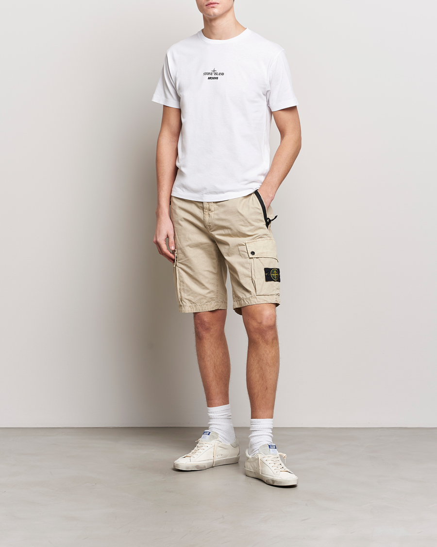 Uomini | Pantaloncini | Stone Island | Brushed Cotton Canvas Cargo Shorts Sand