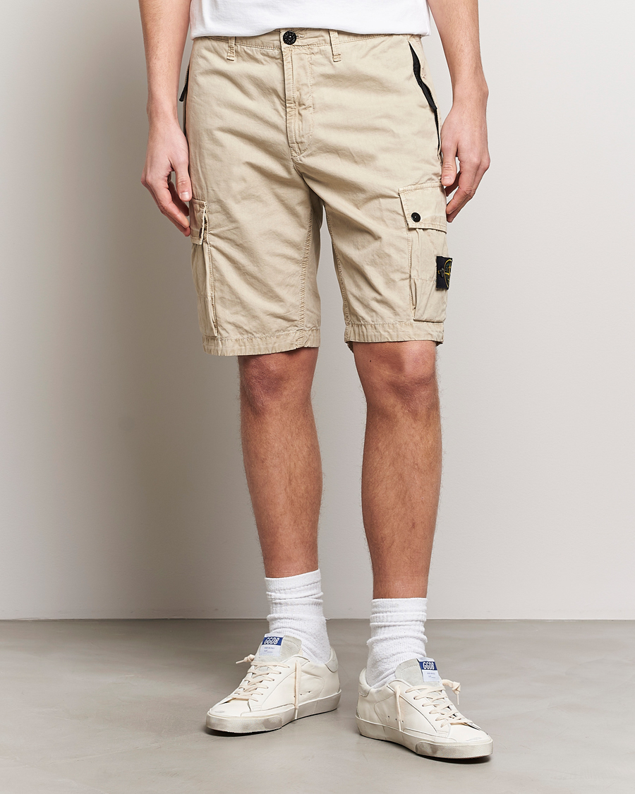 Uomini | Pantaloncini | Stone Island | Brushed Cotton Canvas Cargo Shorts Sand