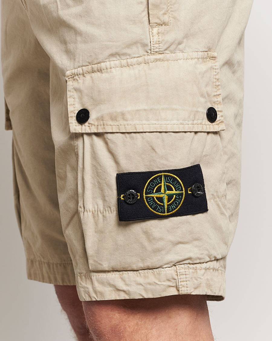 Uomini | Pantaloncini | Stone Island | Brushed Cotton Canvas Cargo Shorts Sand