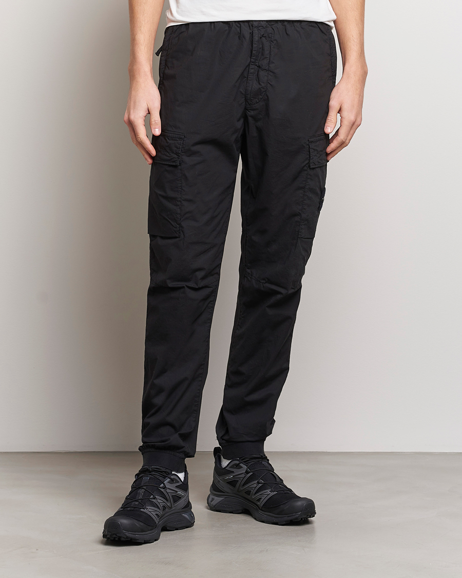 Uomini | Pantaloni | Stone Island | Garment Dyed Drawsting Cargo Pants Black