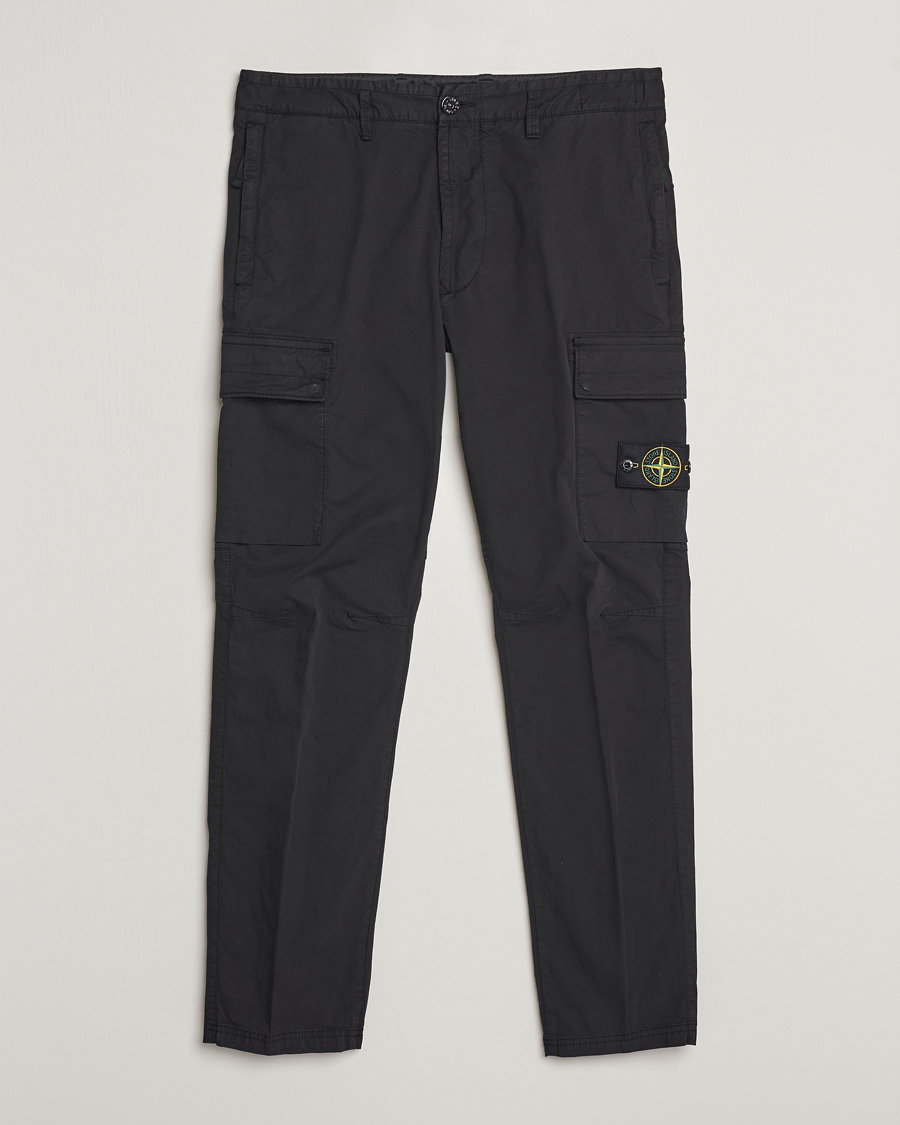 Uomini | Pantaloni | Stone Island | Tapered Supima Cotton Cargo Pants Black