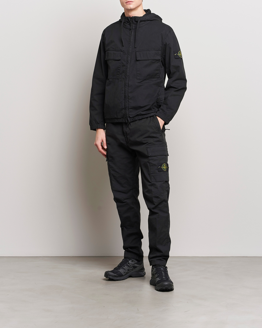 Uomini | Pantaloni | Stone Island | Tapered Supima Cotton Cargo Pants Black