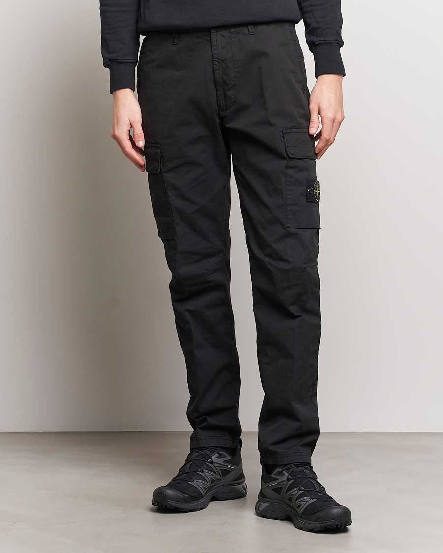Uomini | Pantaloni | Stone Island | Tapered Supima Cotton Cargo Pants Black