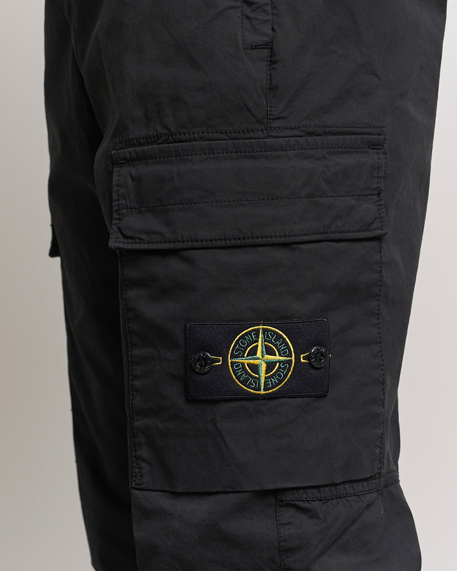 Uomini | Pantaloni | Stone Island | Tapered Supima Cotton Cargo Pants Black