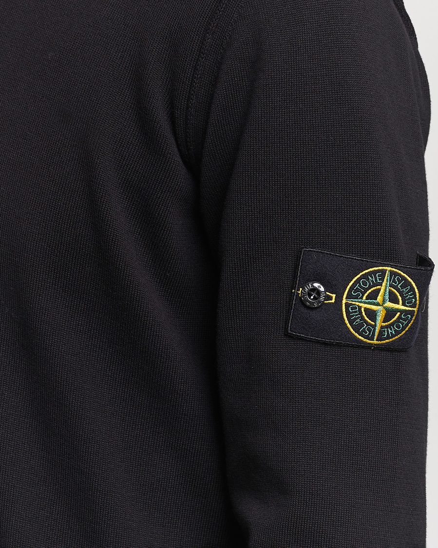 Uomini | Maglieria | Stone Island | Organic Cotton Half Zip Poloshirt Black
