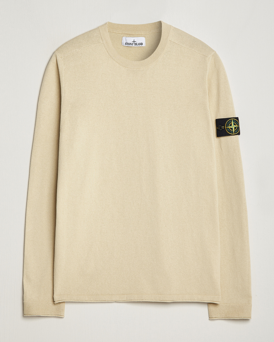 Uomini | Maglieria | Stone Island | Raw Hand Organic Cotton Crew Neck Natural Beige