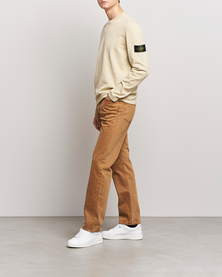 Uomini | Maglieria | Stone Island | Raw Hand Organic Cotton Crew Neck Natural Beige
