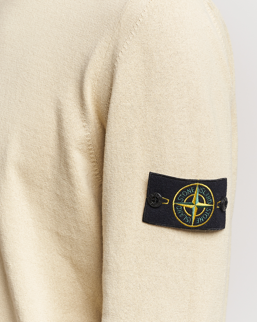Uomini | Maglieria | Stone Island | Raw Hand Organic Cotton Crew Neck Natural Beige