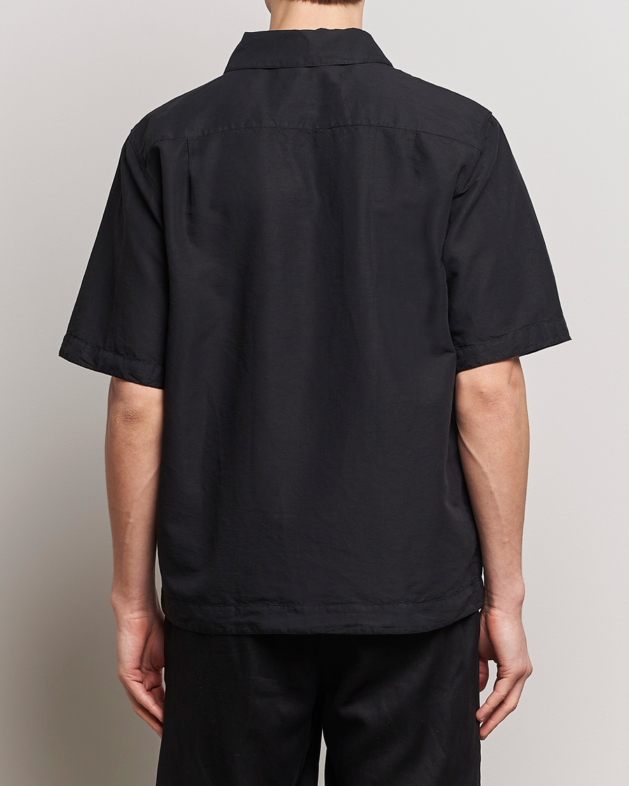 Uomini | Camicie | Stone Island | Cotton/Hemp Short Sleeve Shirts Black