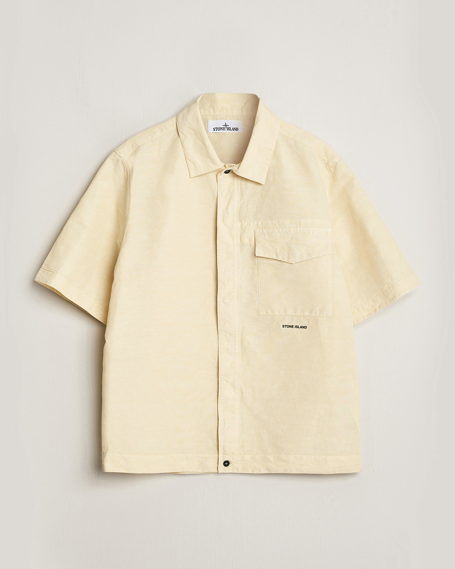 Uomini | Camicie | Stone Island | Cotton/Hemp Short Sleeve Shirts Beige