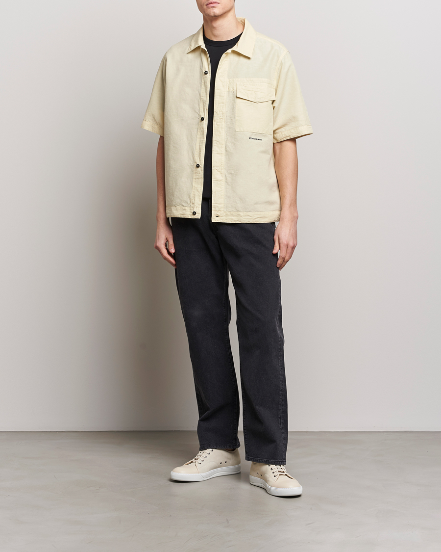 Uomini | Camicie | Stone Island | Cotton/Hemp Short Sleeve Shirts Beige