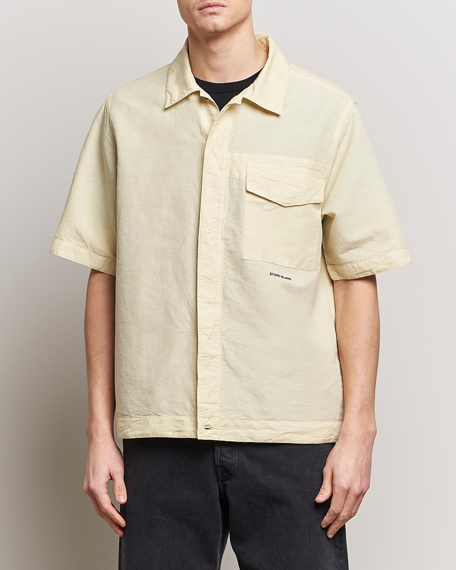 Uomini | Camicie | Stone Island | Cotton/Hemp Short Sleeve Shirts Beige
