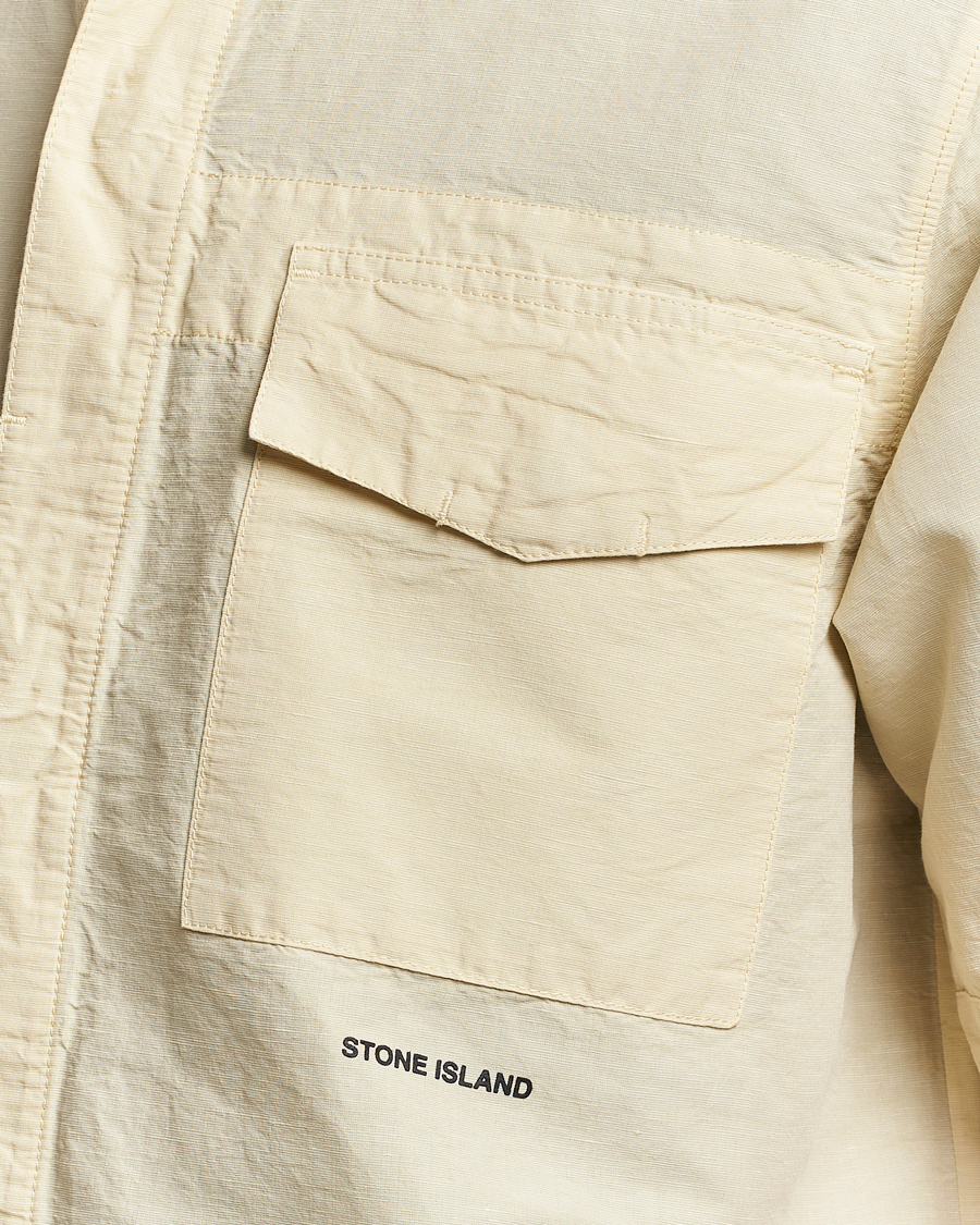 Uomini | Camicie | Stone Island | Cotton/Hemp Short Sleeve Shirts Beige