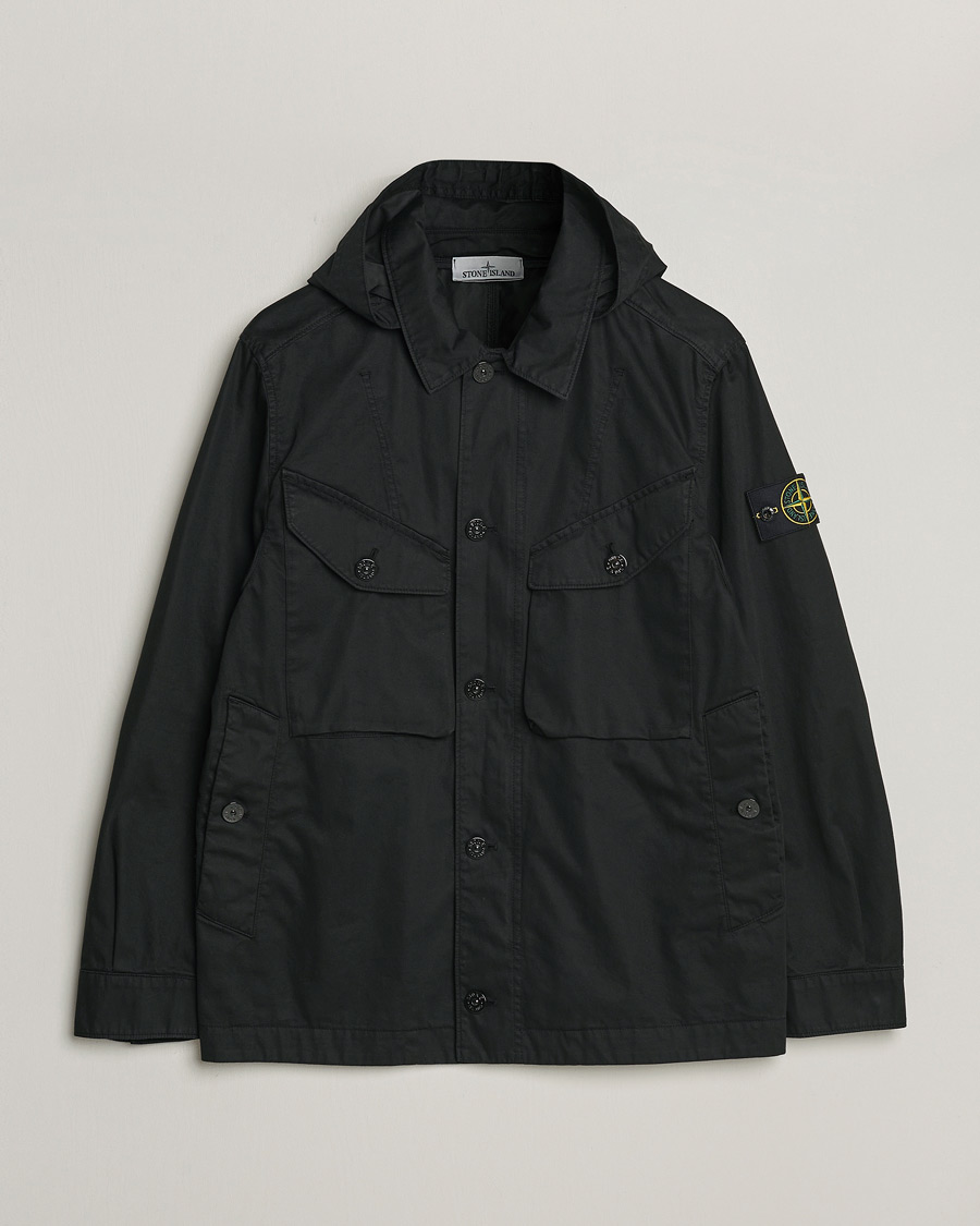 Uomini | Giacche | Stone Island | Bio Rasso TC Cotton Hooded Jacket Black