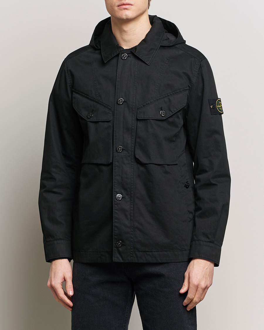 Uomini | Giacche | Stone Island | Bio Rasso TC Cotton Hooded Jacket Black
