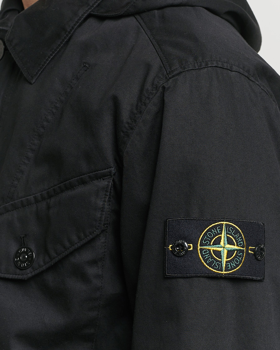Uomini | Giacche | Stone Island | Bio Rasso TC Cotton Hooded Jacket Black