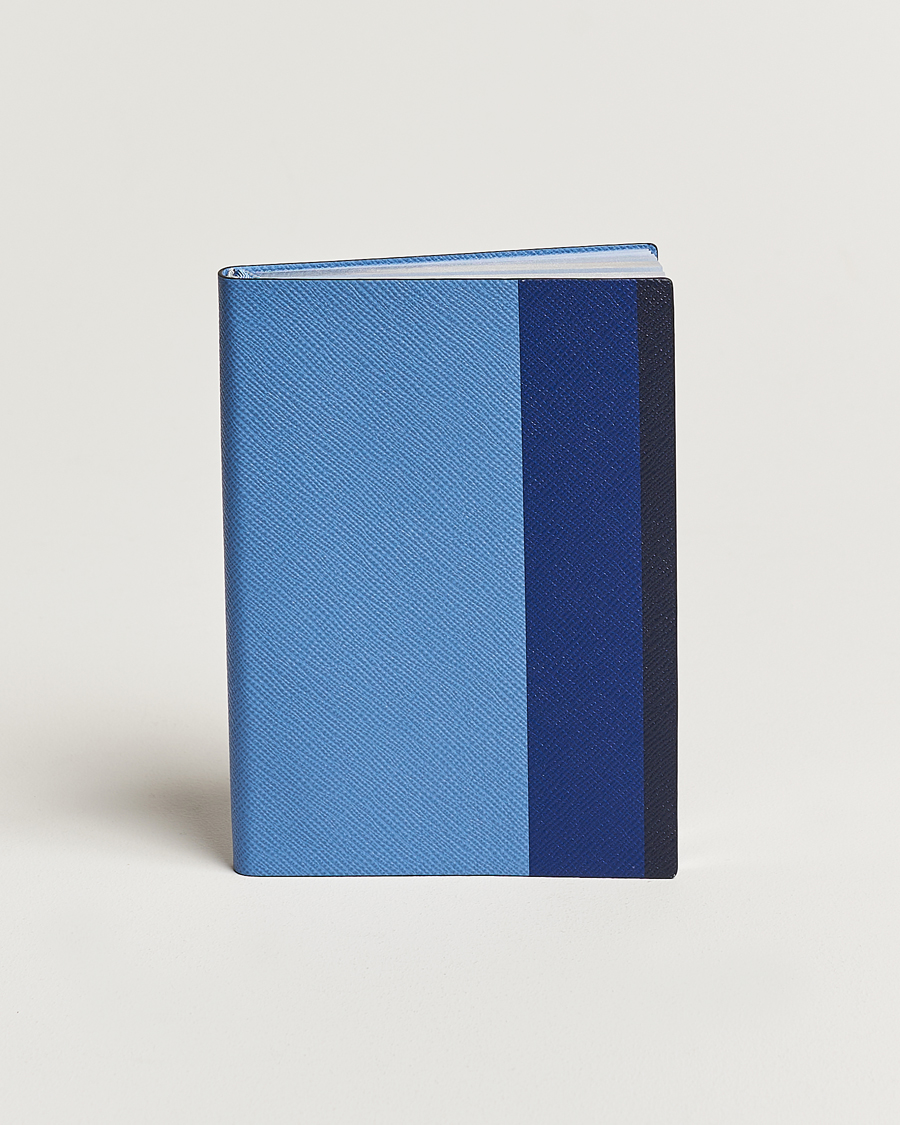 Uomini | Smythson Soho Notebook Ribbon Stripe Nile Blue | Smythson | Soho Notebook Ribbon Stripe Nile Blue