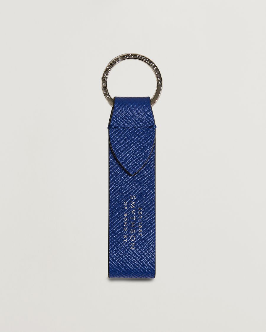 Uomini | Portachiavi | Smythson | Panama Leather Keyring Indigo