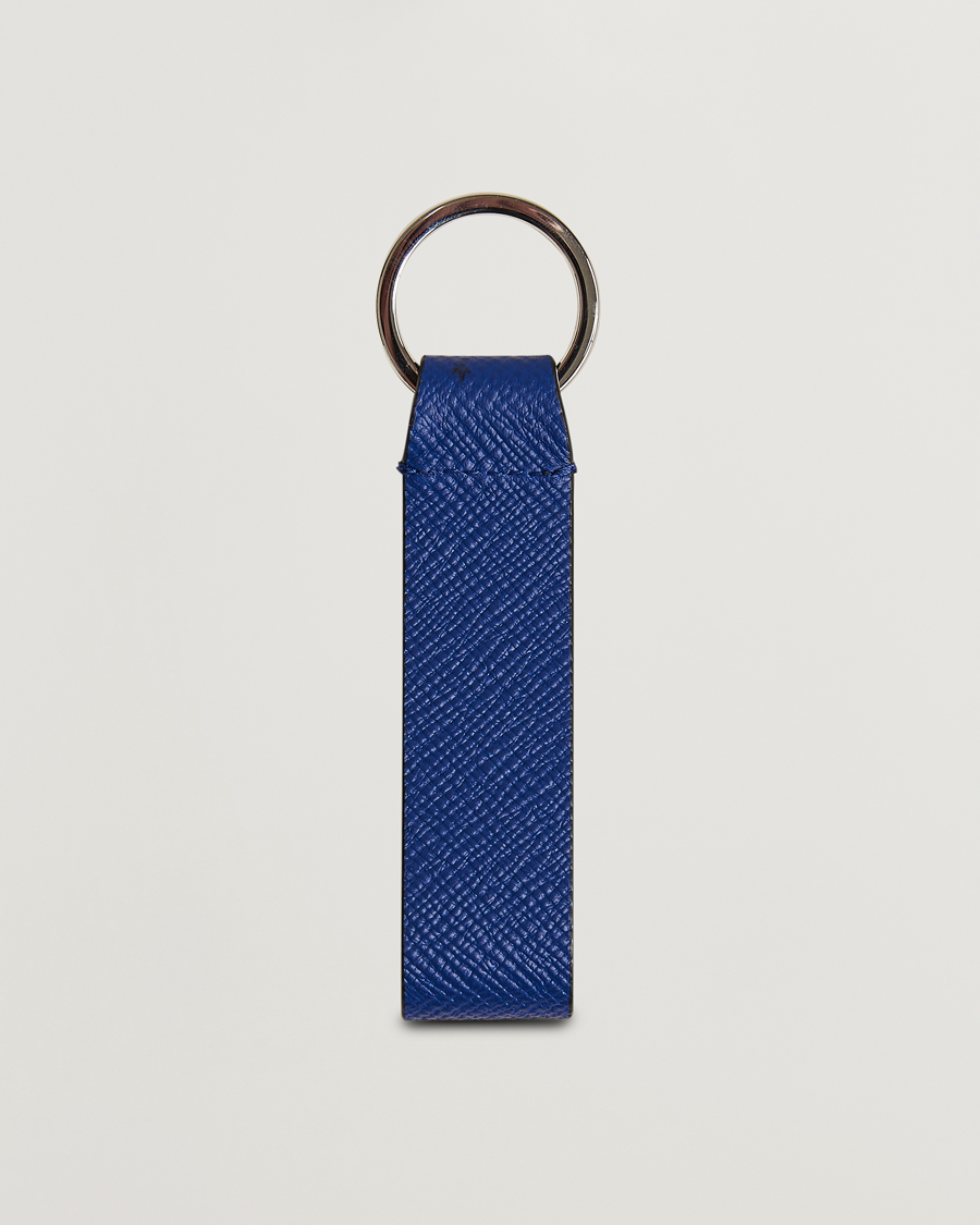 Uomini | Portachiavi | Smythson | Panama Leather Keyring Indigo