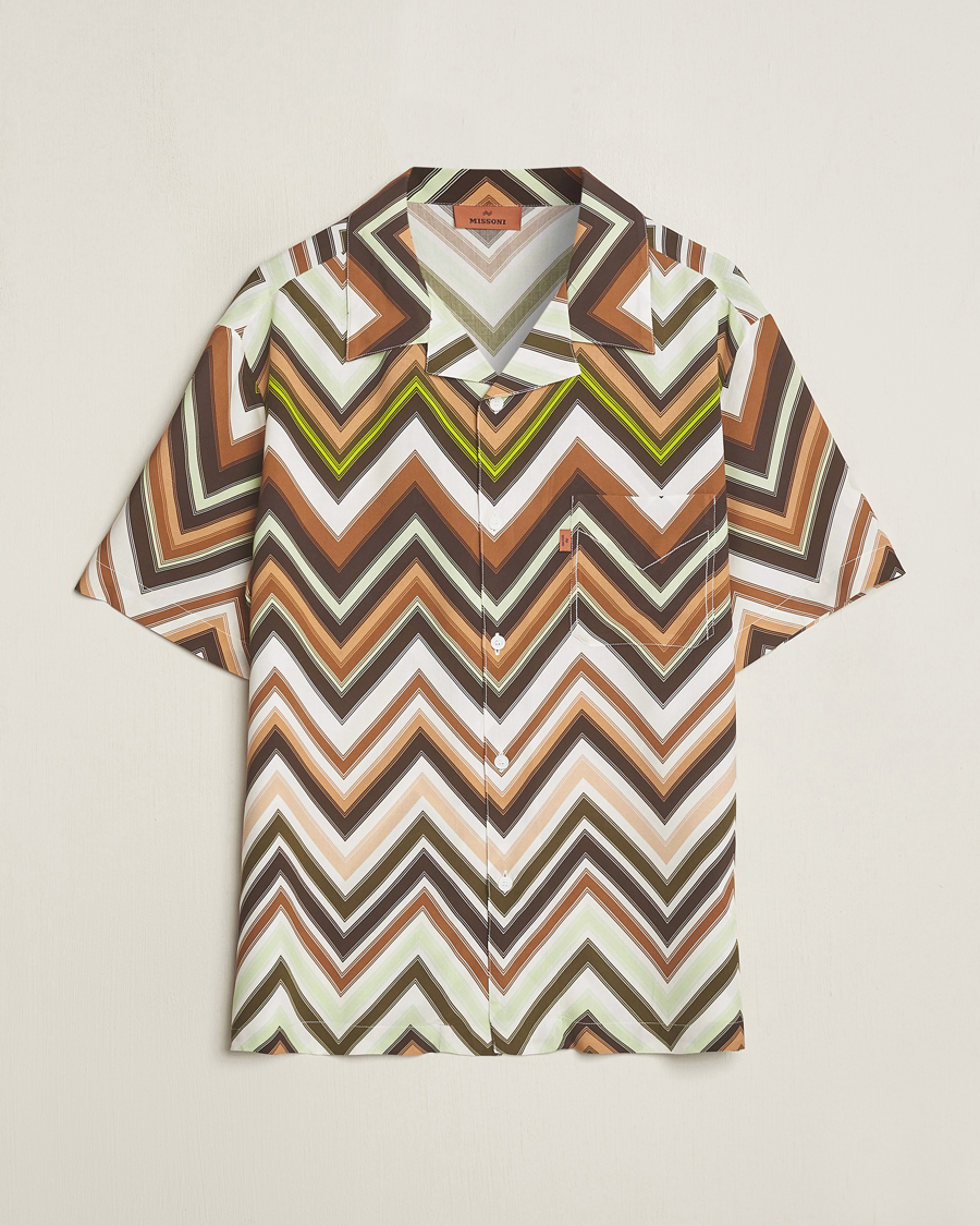 Uomini | Camicie | Missoni | Zig Zag Printed Camp Shirt Brown/Green