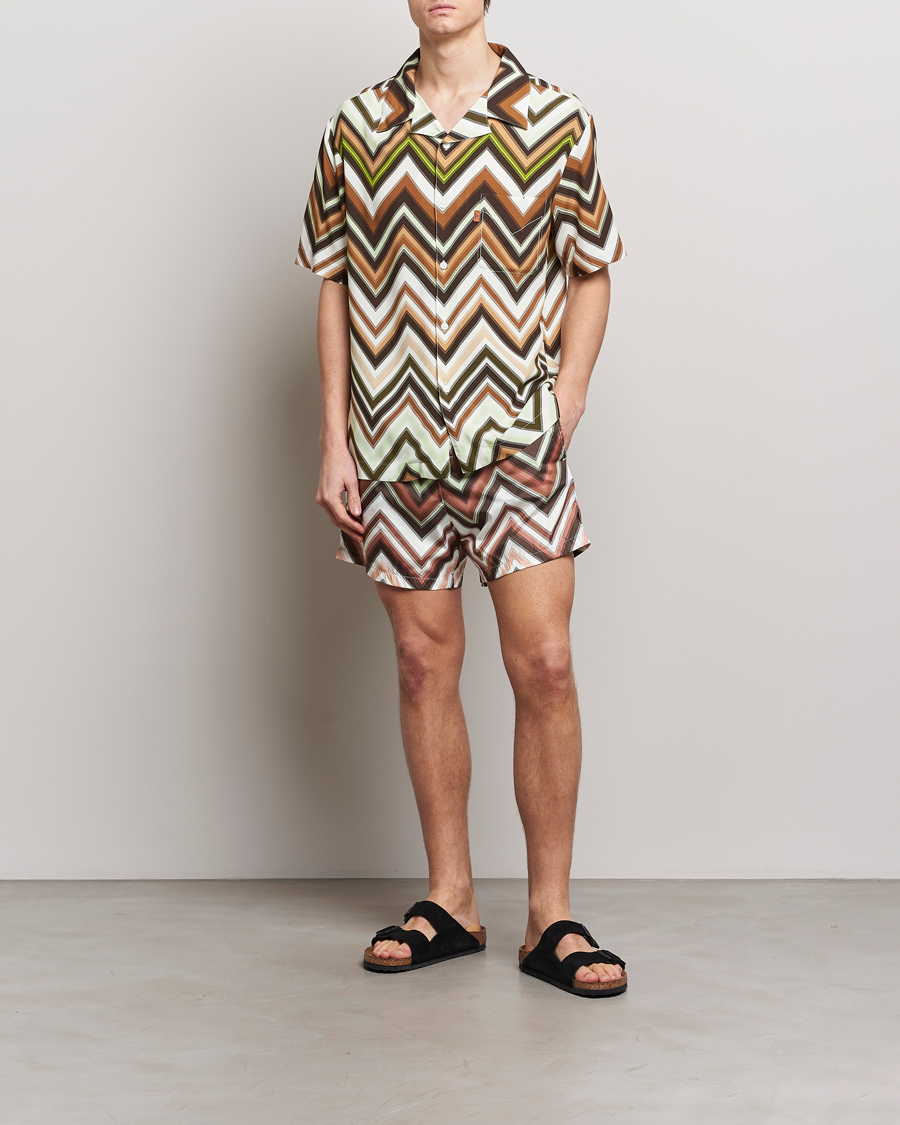 Uomini | Camicie | Missoni | Zig Zag Printed Camp Shirt Brown/Green