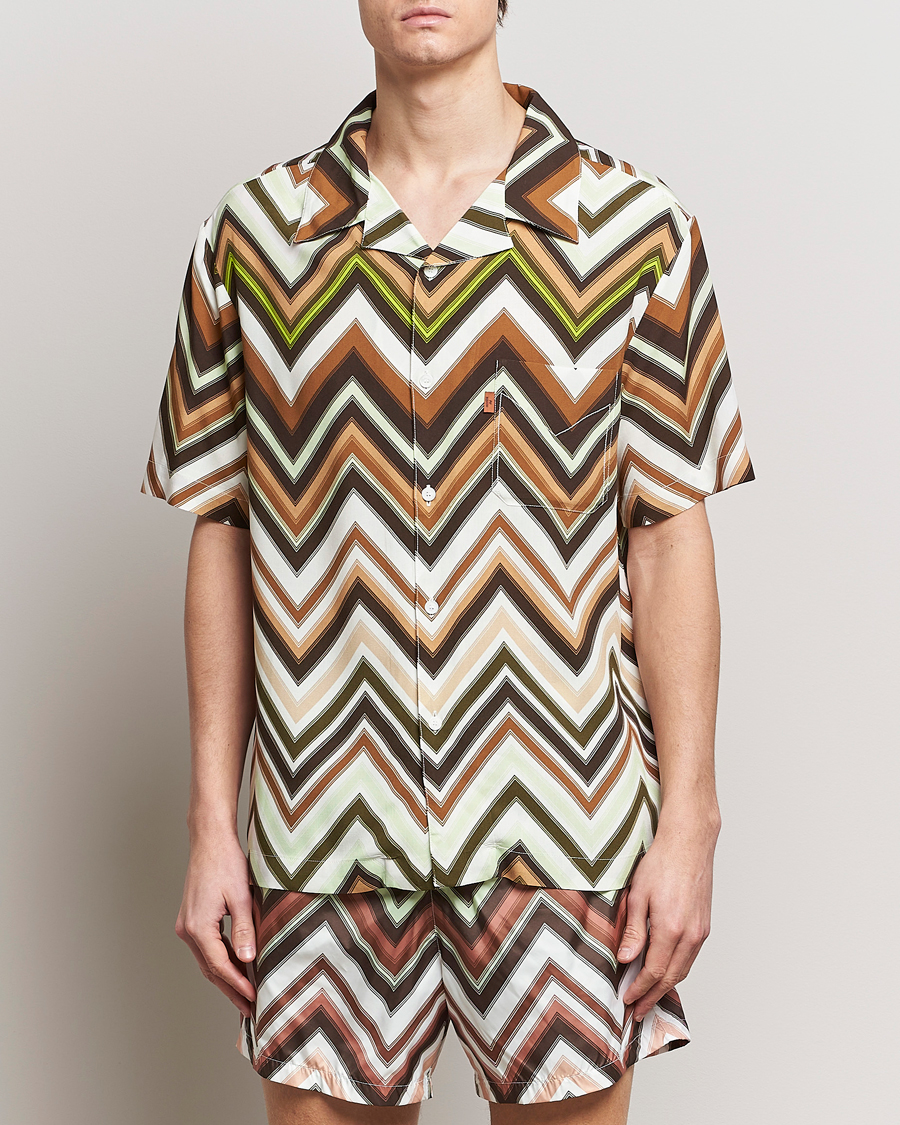 Uomini | Camicie | Missoni | Zig Zag Printed Camp Shirt Brown/Green