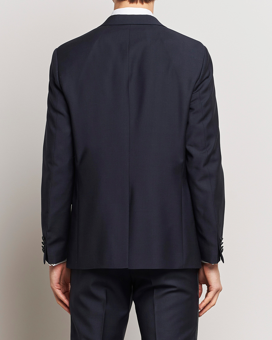 Uomini | Blazers | Oscar Jacobson | Frampton Wool Tuxedo Blazer Navy