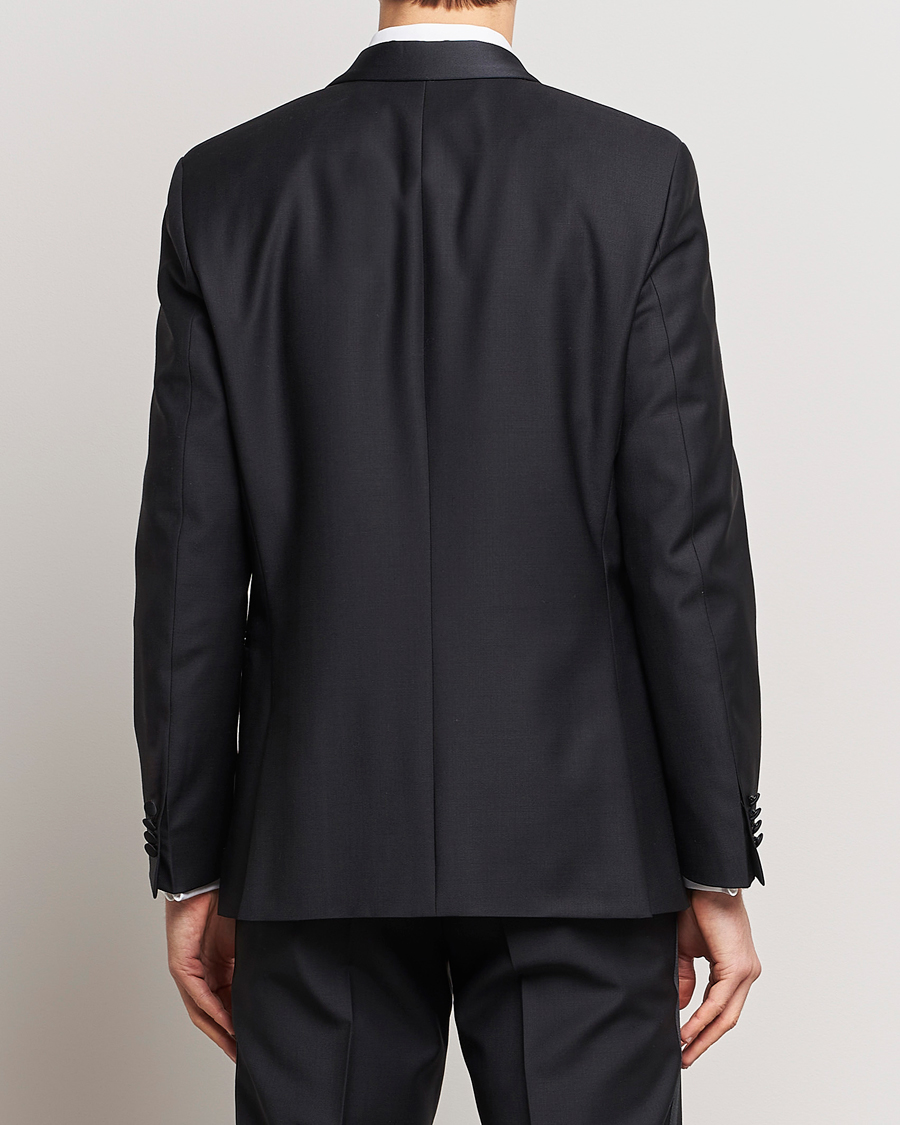 Uomini | Blazers | Oscar Jacobson | Figaro Wool Tuxedo Blazer Black