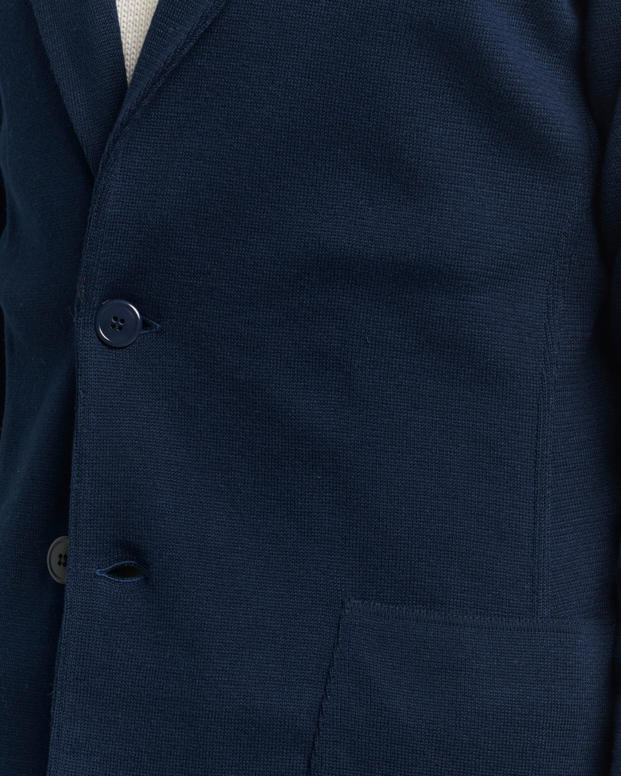 Uomini | Blazers | Lardini | Knitted Cotton Blazer Navy