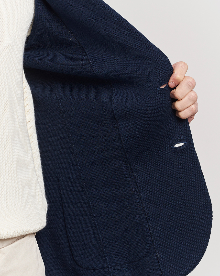 Uomini | Blazers | Lardini | Knitted Cotton Blazer Navy