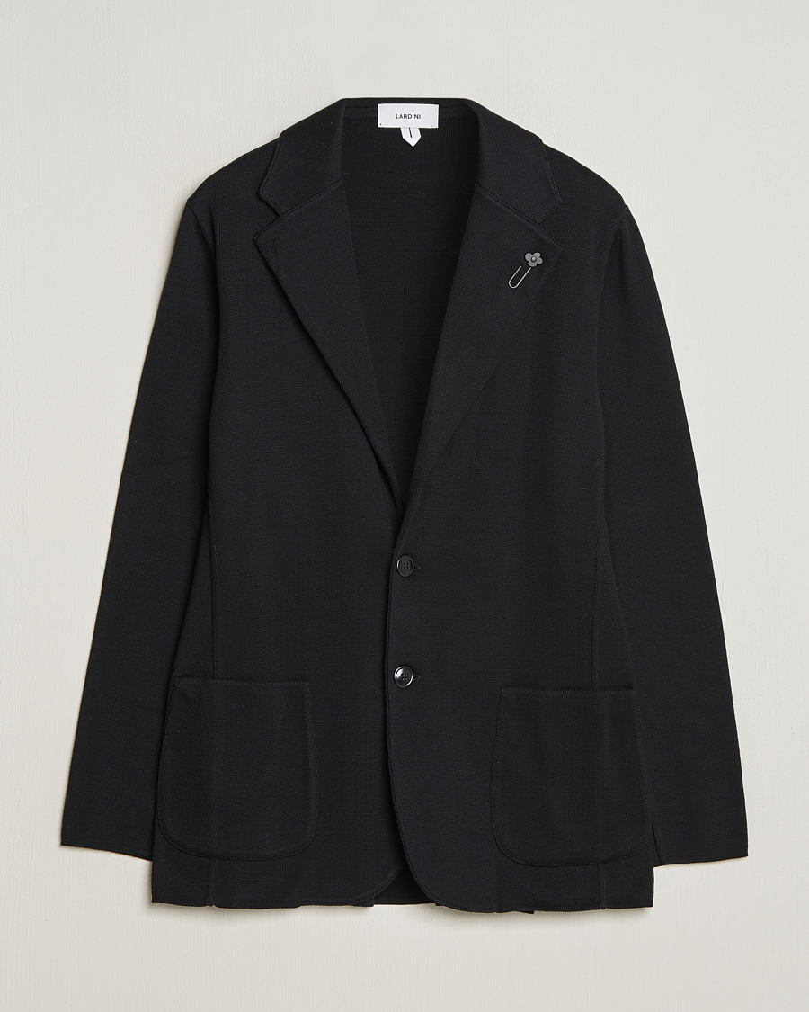 Uomini | Blazers | Lardini | Knitted Cotton Blazer Black