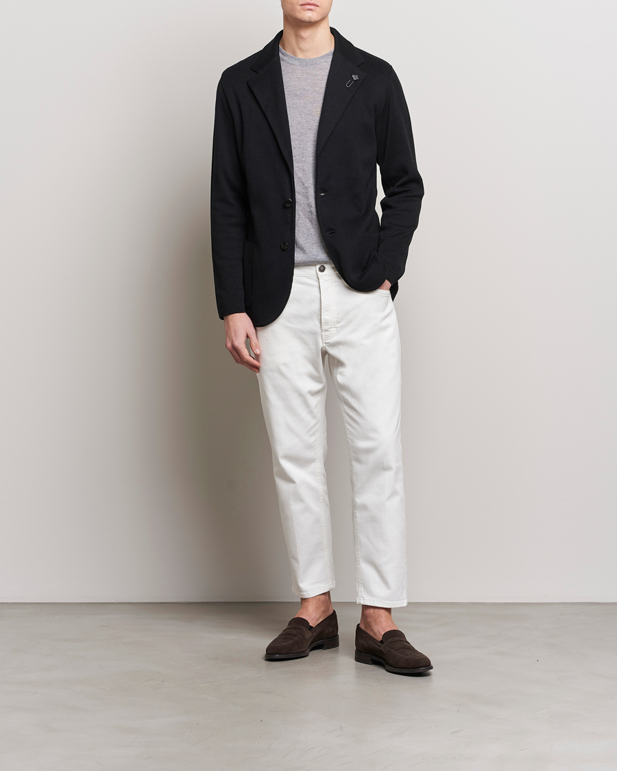 Uomini | Blazers | Lardini | Knitted Cotton Blazer Black