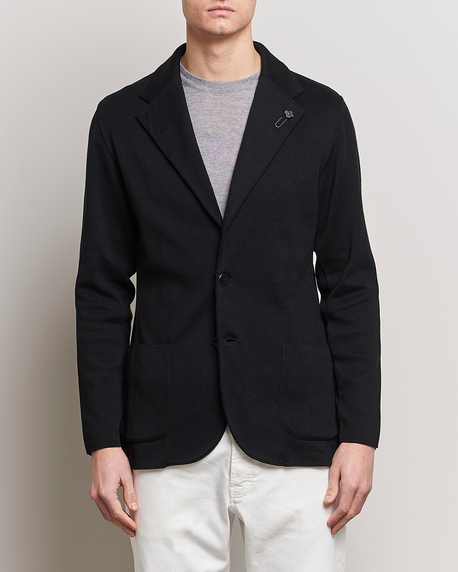 Uomini | Blazers | Lardini | Knitted Cotton Blazer Black