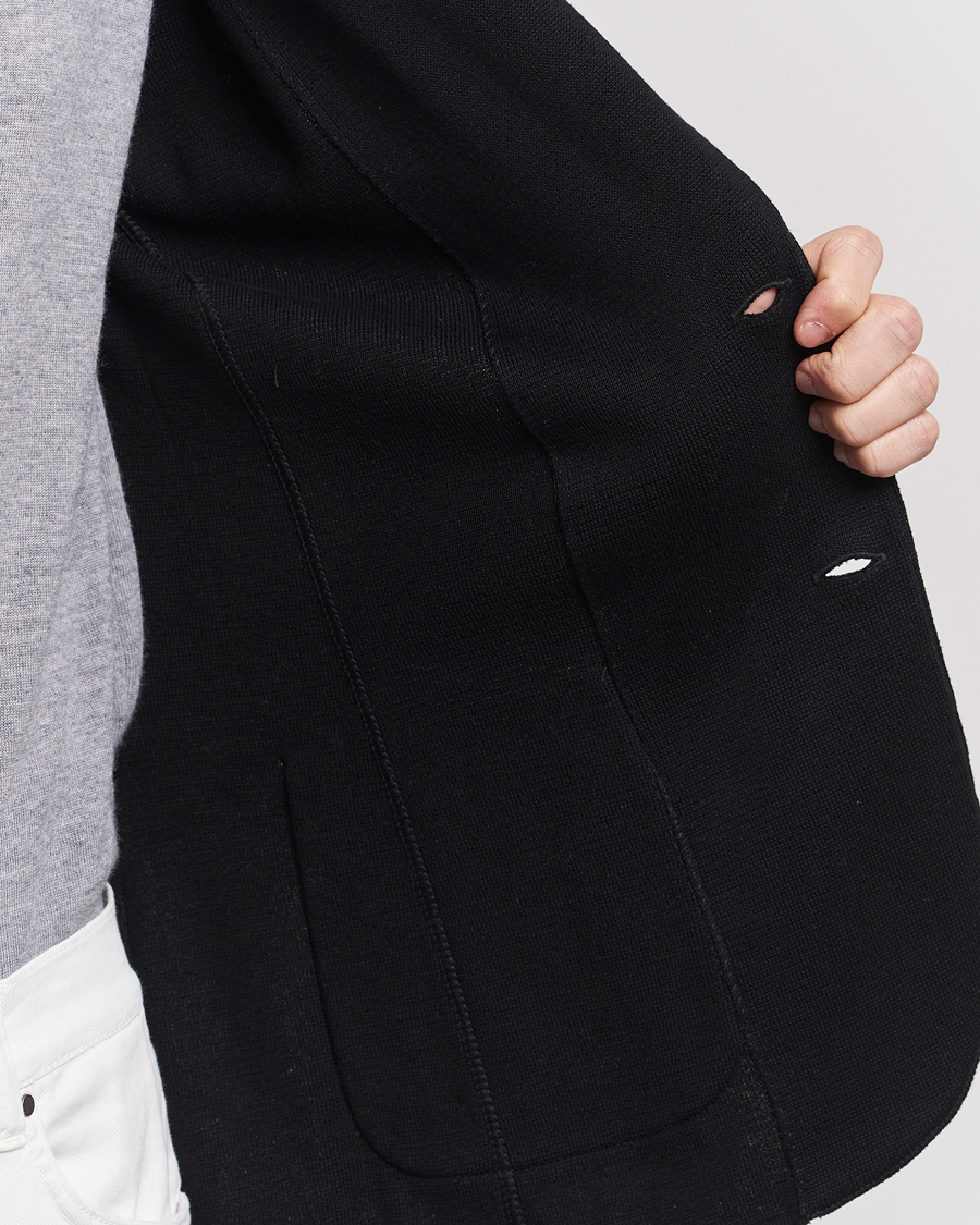 Uomini | Blazers | Lardini | Knitted Cotton Blazer Black