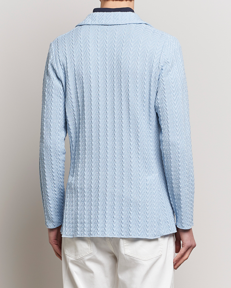 Uomini | Blazers | Lardini | Knitted Structure Cotton Blazer Light Blue